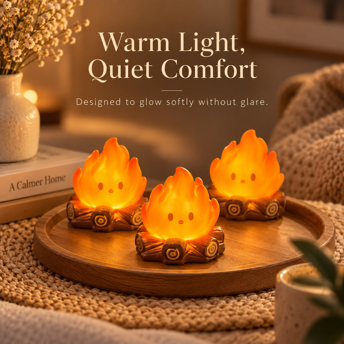 EmberGlow Mini Flame Night Light — Cozy Ambient Bedside Lamp