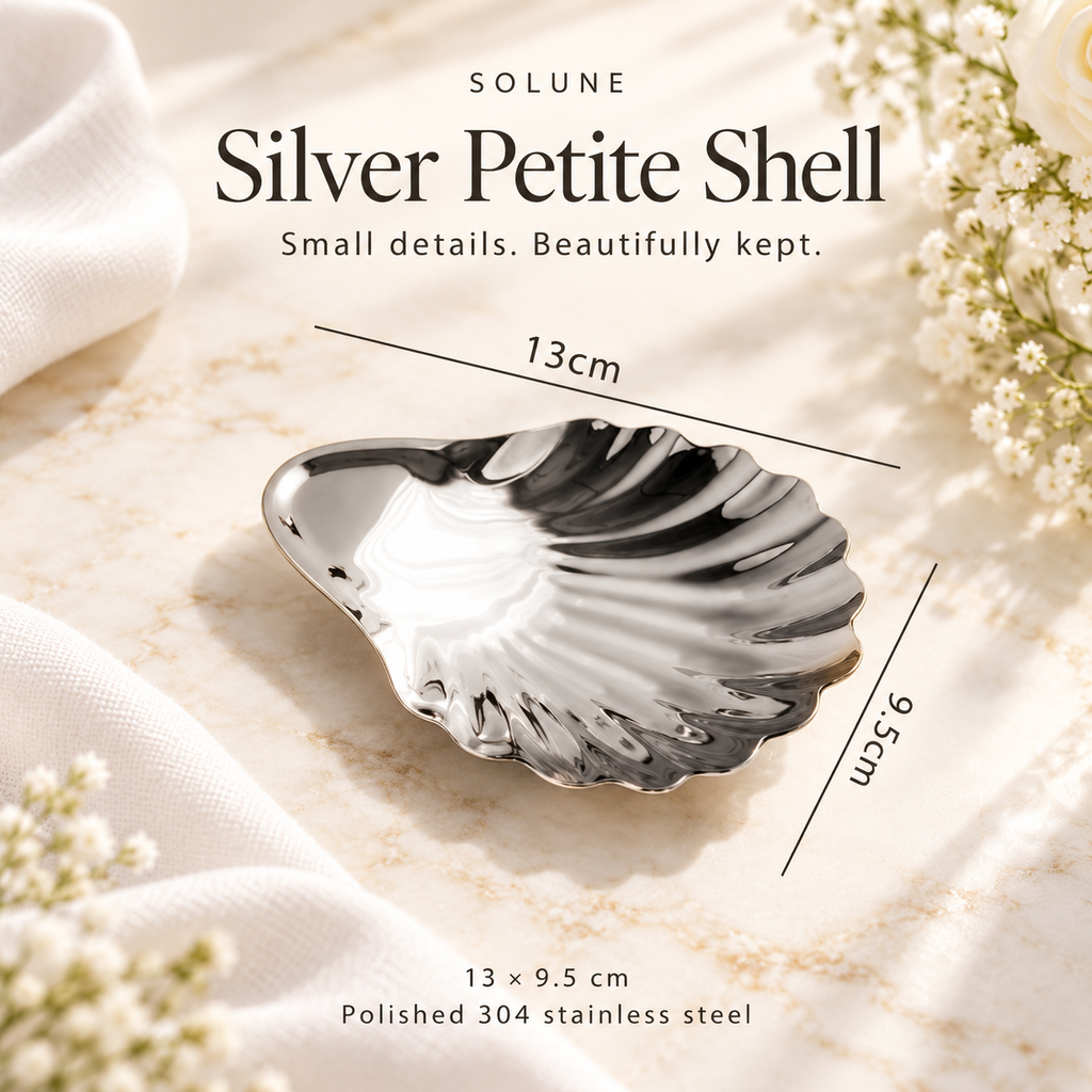 Lustre Shell Trinket Dish – Polished 304 Stainless Steel