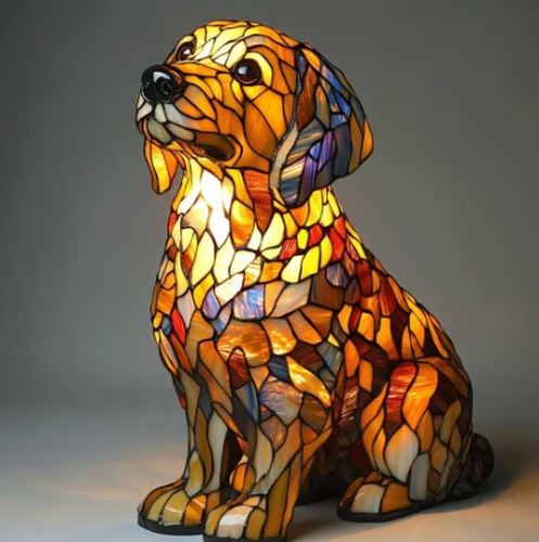 Lumière Companion Stained-Glass Animal Lamp