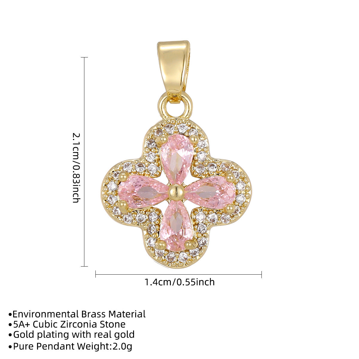 Lucky Clover Zircon Necklace — Four-Leaf Clover Pendant Jewelry
