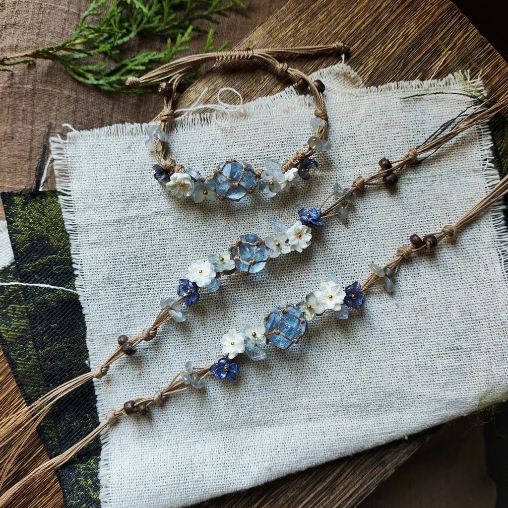 Enchanted Garden Woven Beaded Bracelet — Fairycore Nature Jewelry