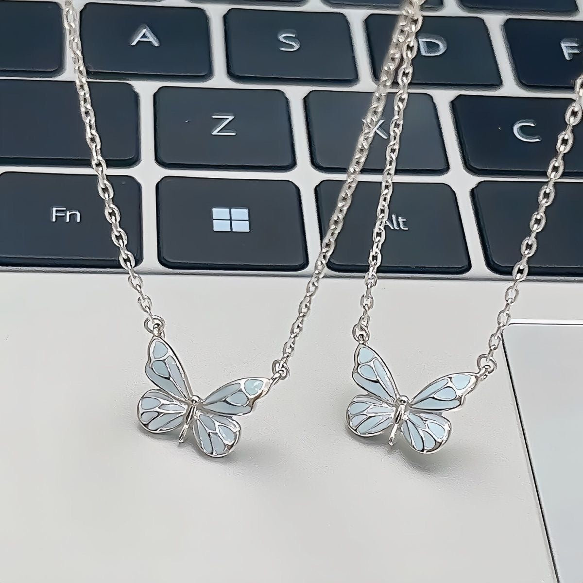 Whispering Forest Butterfly Glow Necklace — Fairycore Nature Jewelry