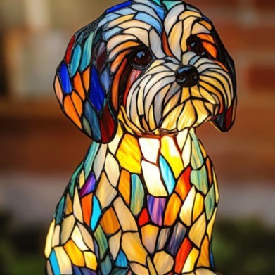 Lumière Companion Stained-Glass Animal Lamp