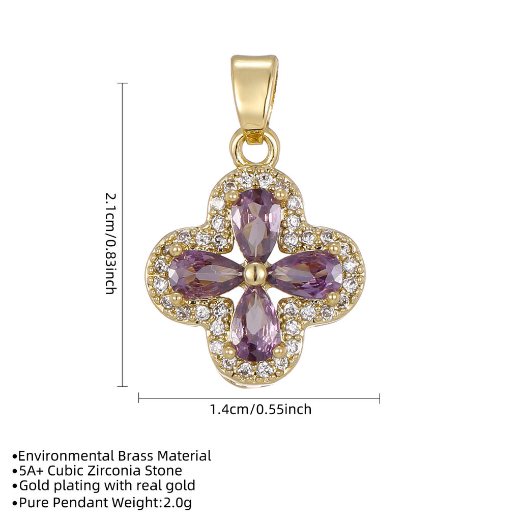 Lucky Clover Zircon Necklace — Four-Leaf Clover Pendant Jewelry