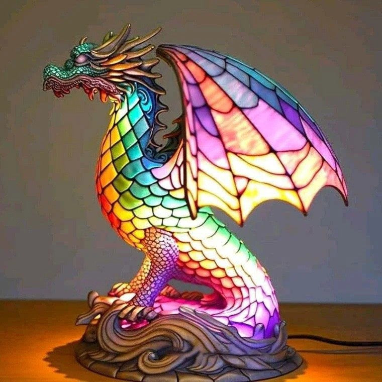 Lumière Companion Stained-Glass Animal Lamp