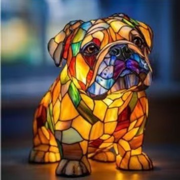 Lumière Companion Stained-Glass Animal Lamp