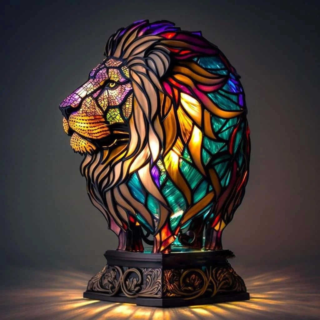 Lumière Companion Stained-Glass Animal Lamp