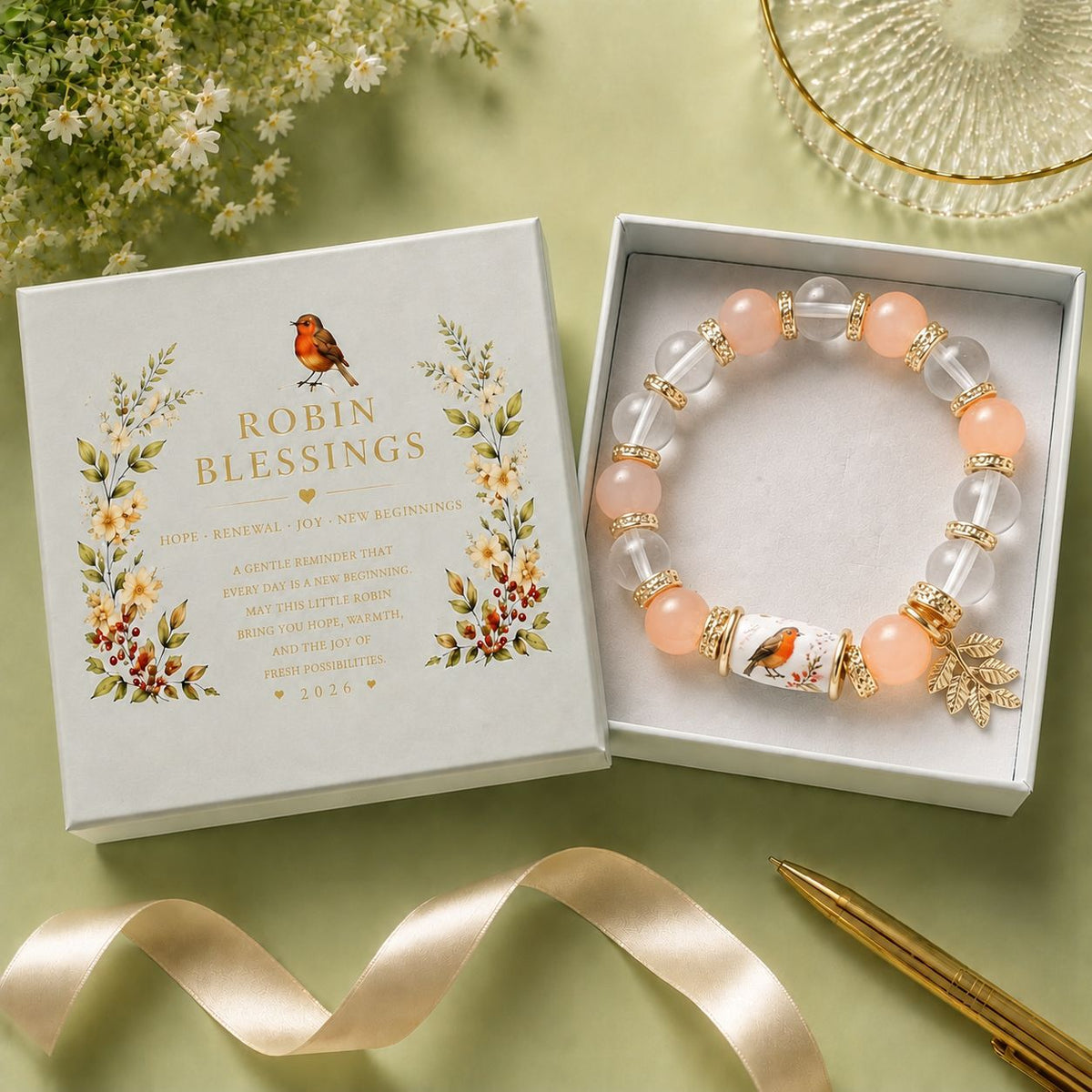 Nature Blessings Beaded Charm Bracelet — Symbolic Gift Jewelry