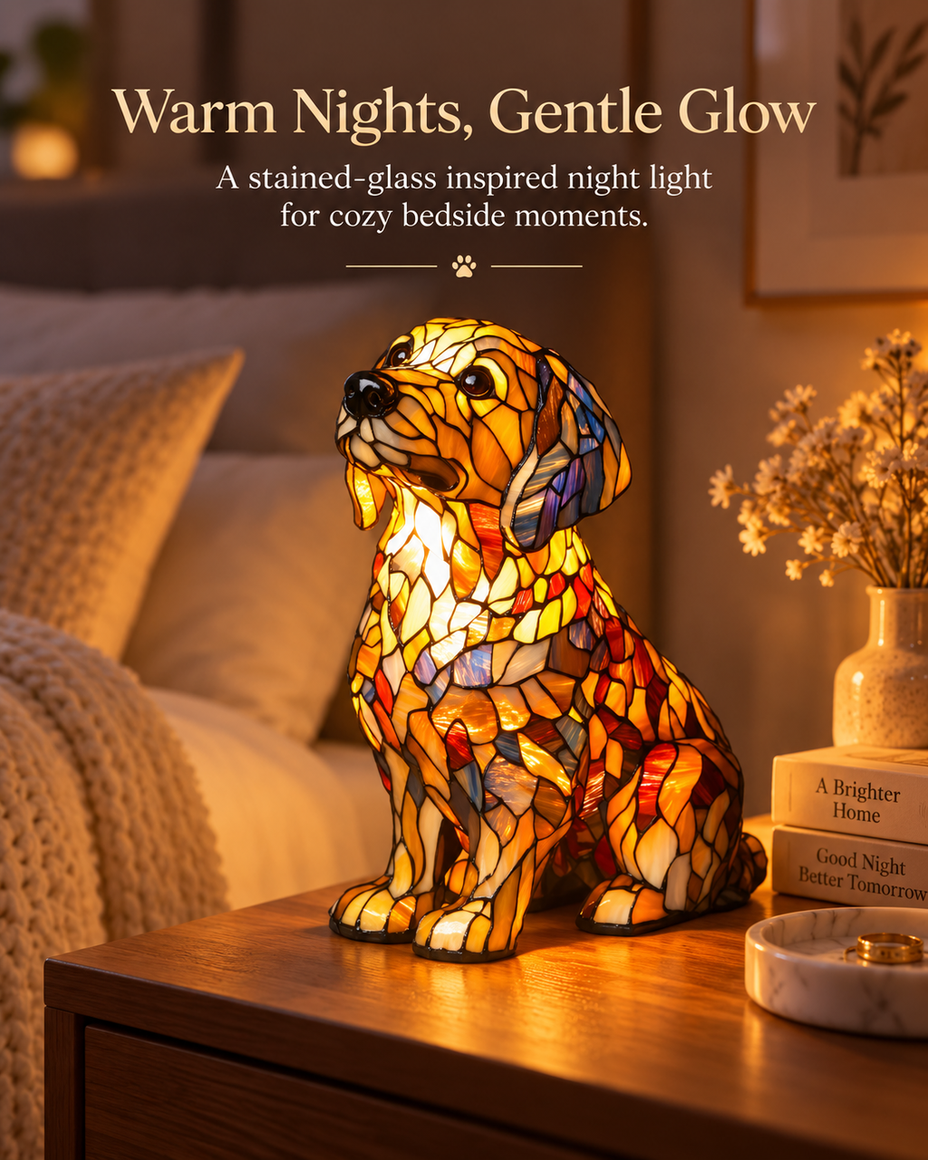 Lumière Companion Stained-Glass Animal Lamp